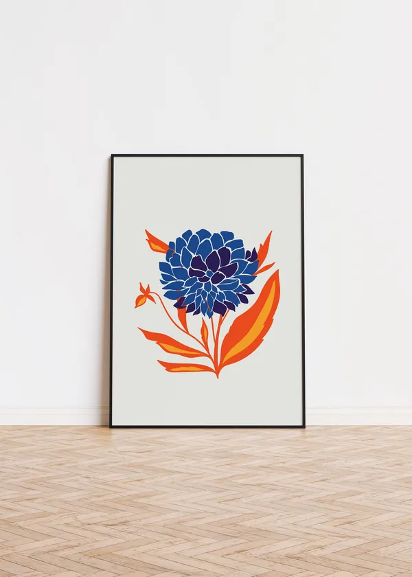 Blue Flowers Botanical Art Print
