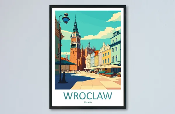 Wroclaw Travel Poster, European City Art Print