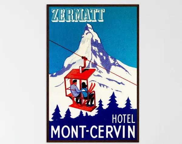 Vintage Ski - Minimalist Mountain Art Print