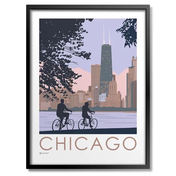 Chicago Lakefront Travel Poster, City View