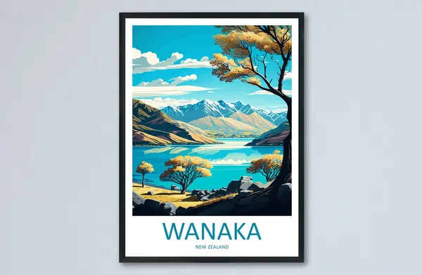 Wanaka Travel Poster, New Zealand Place