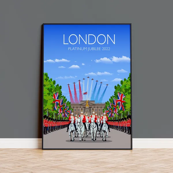 Platinum Jubilee London Travel Poster, Cityscape