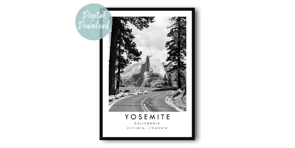 Yosemite Travel Poster, National Park Art Print