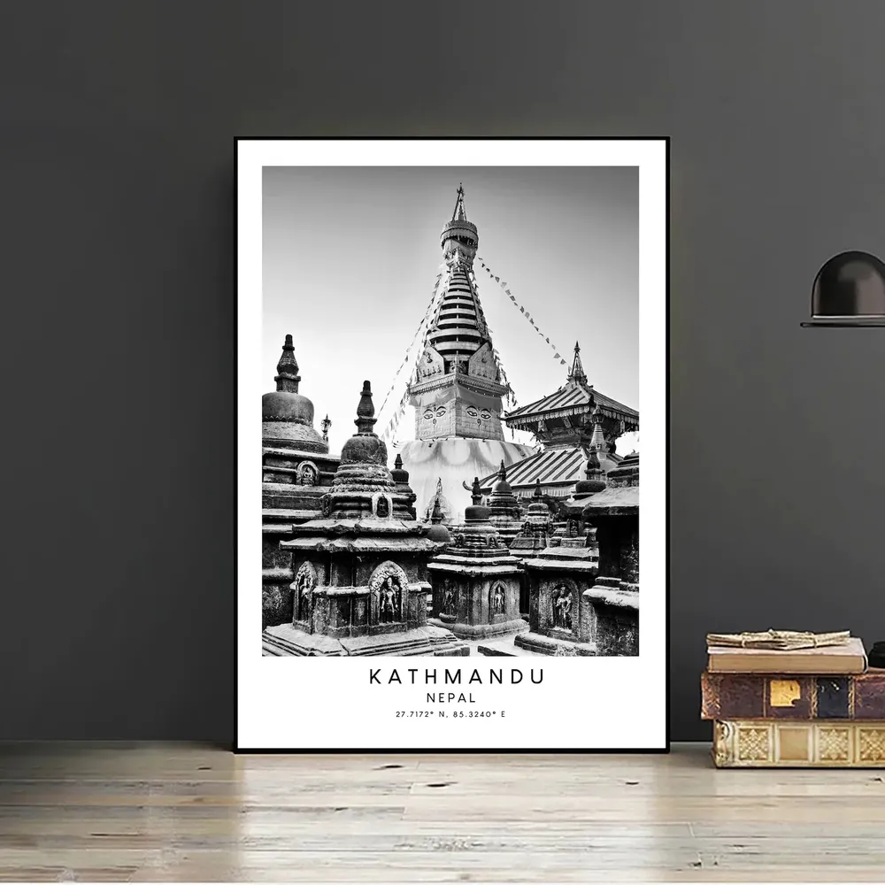 Kathmandu Nepal Minimalist Travel Poster, Coordinates - Image 2