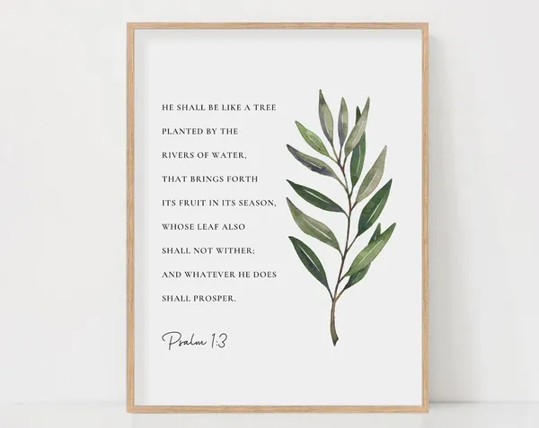 Psalm 13 Watercolor Botanical Scripture Art Print