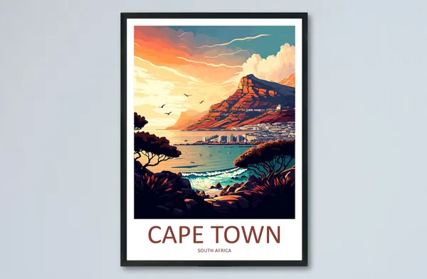 Cape Town Travel Poster, South Africa Wall Art