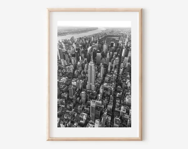 New York City Skyline Poster, Black And White Decor