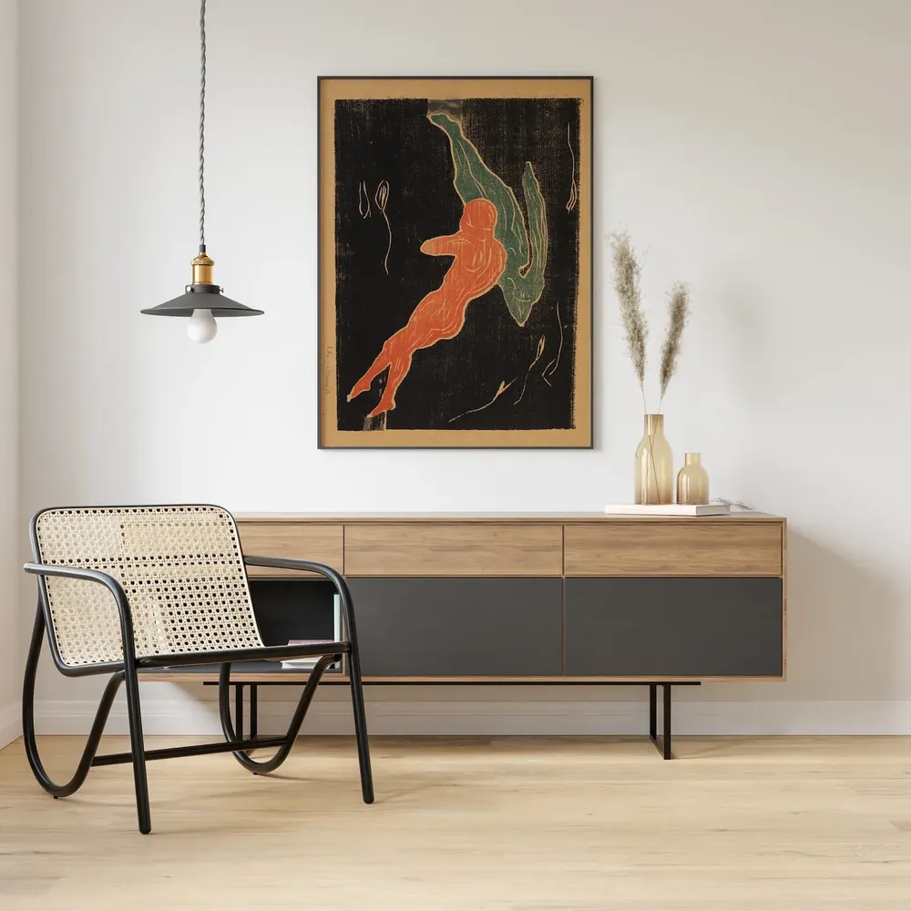 Edvard Munch Encounter In Space Vintage Poster - Image 3