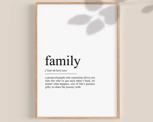 Family Definition Art Print, Christmas Gift