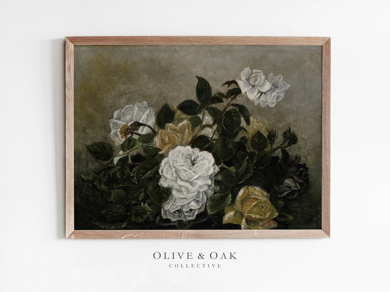 Neutral Flower Still Life - Vintage Roses