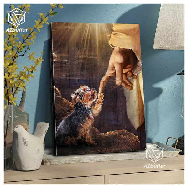 Yorkshire Terrier Take The Hand Of God Art Print