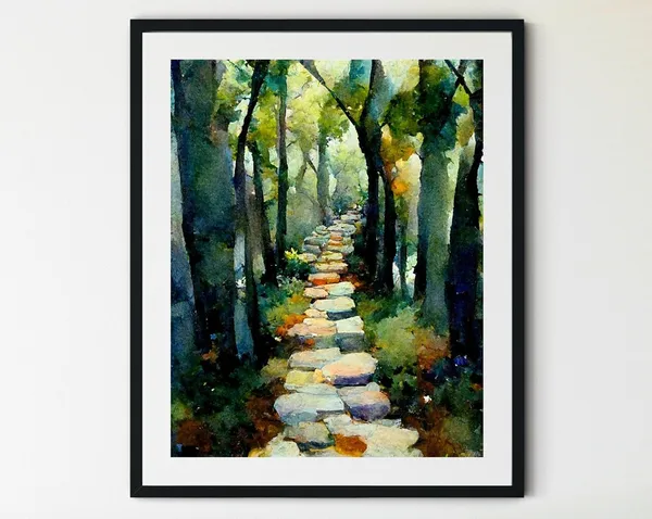 Forest Path Watercolor Tree Wall Art, Sycamore