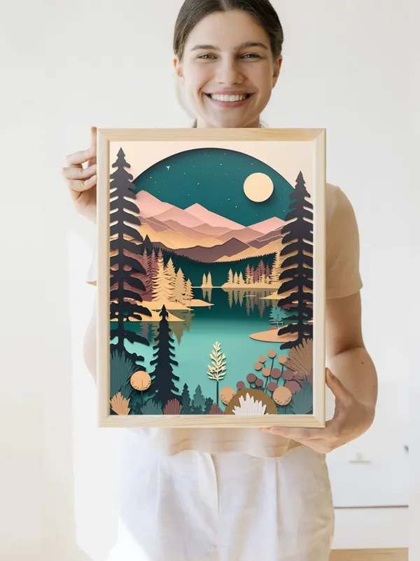 Mountain Range Print, Modern Rustic Landscape