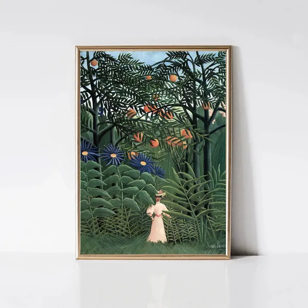 Henri Rousseau Woman Walking in Forest Art Print