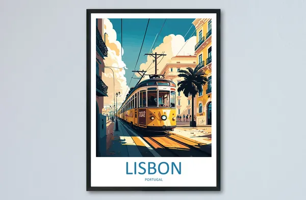 Lisbon Travel Print, Portugal Wall Art