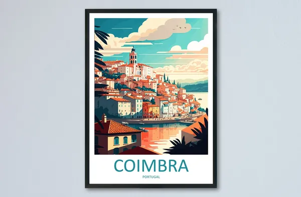 Coimbra Travel Poster, Portugal City Wall Art