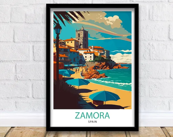 Zamora Spain Travel Poster, Europe Wall Art