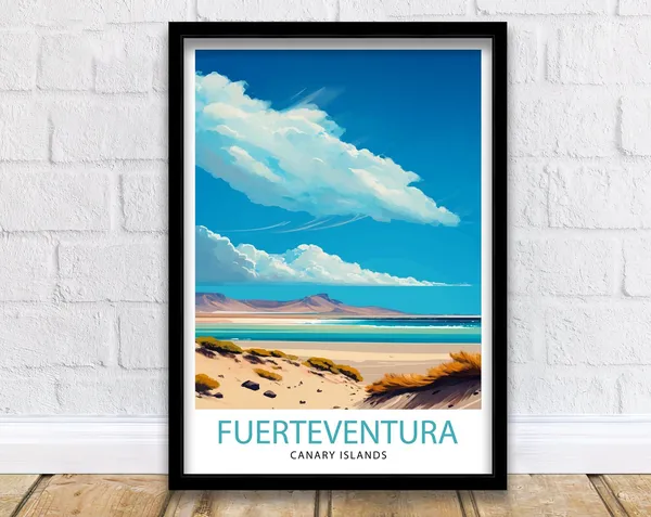 Fuerteventura Canary Islands Travel Poster, Spain