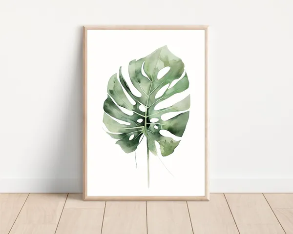 Monstera Watercolor Tropical Plant Leaf Art Print