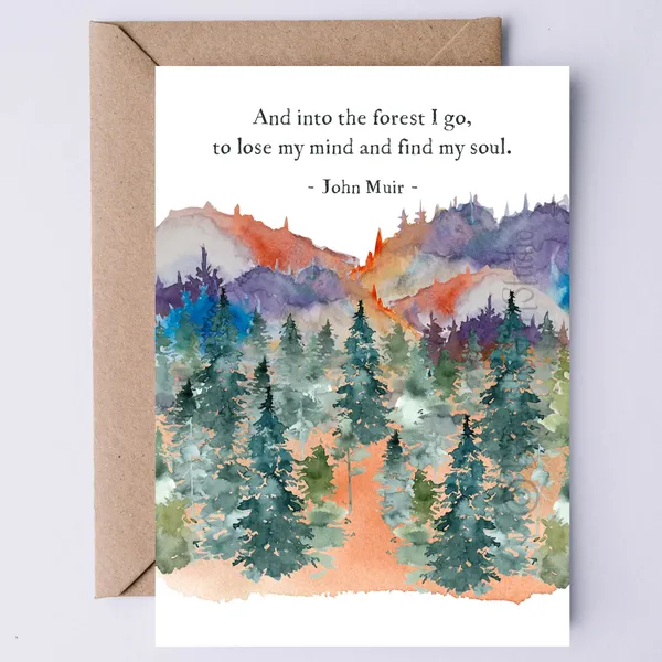 John Muir Quote Nature Card for Retirement