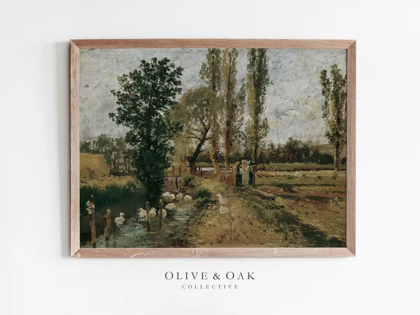 Spring Landscape Vintage Oil Painting Art Print