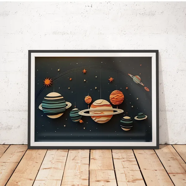 Planets Art Print, Kids Room Nursery Decor