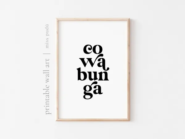 Cowabunga Surf Wall Art, Coastal Nursery Decor