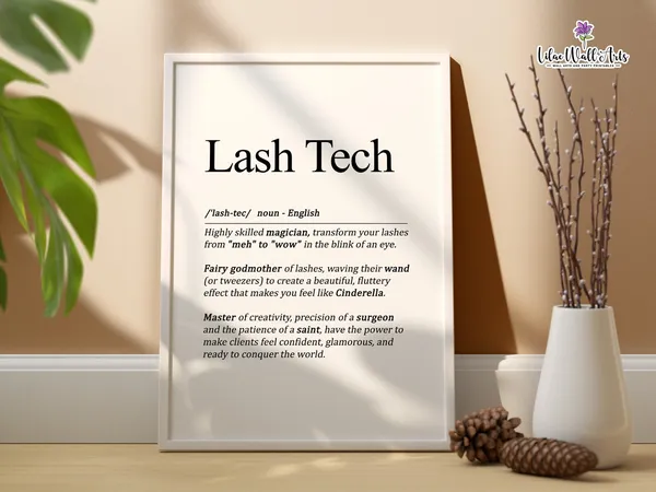 Lash Technician Definition Salon Wall Art Poster