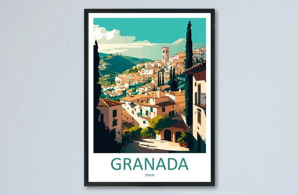 Granada Travel Poster, Spain Wall Decor
