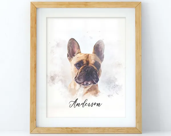 Custom Pet Portrait Peekaboo Pet Memorial Art Print