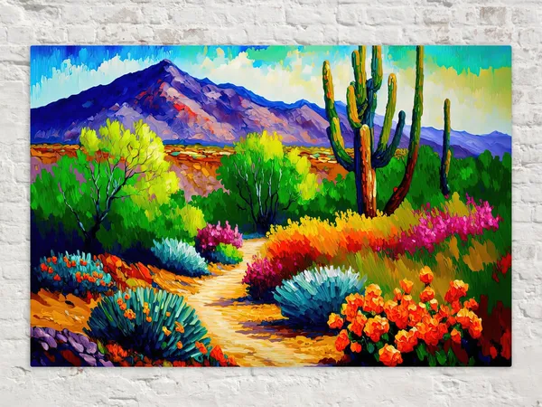 Colorful Desert Scene Art Print, Southwest Style