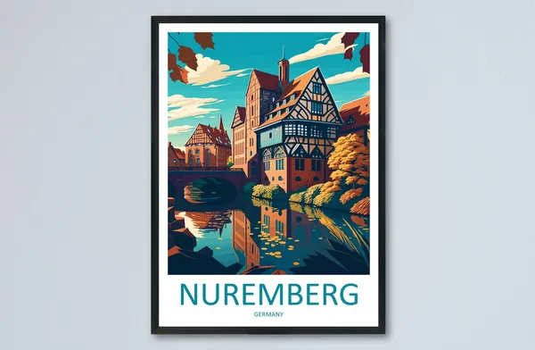 Nuremberg Travel Poster, Germany Wall Art Print