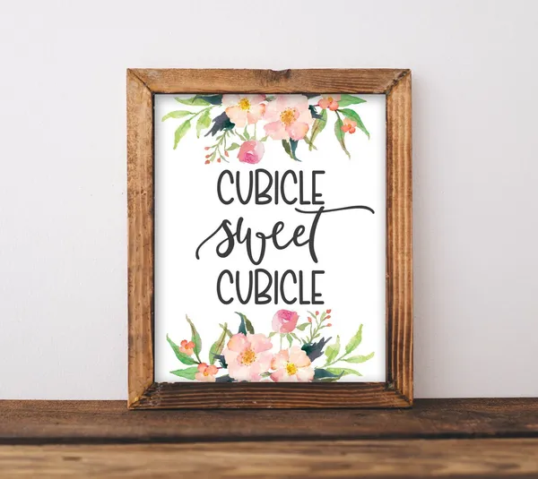 Floral Work Desk Decor, Office Wall Art Print