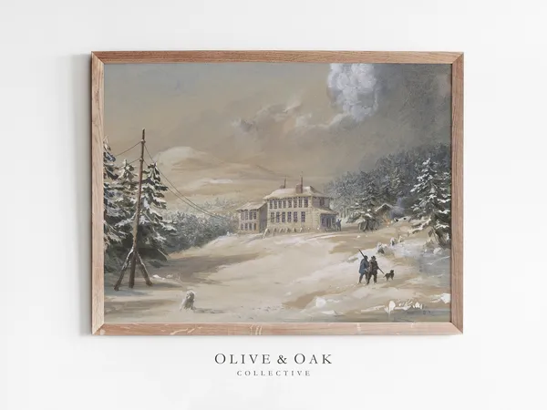 Winter Landscape - Vintage Tree Art