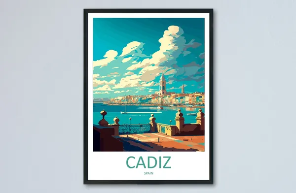 Cadiz Travel Poster, Spain Wall Art