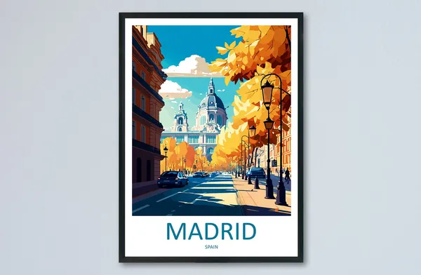 Madrid Travel Poster, Spain Home Decor