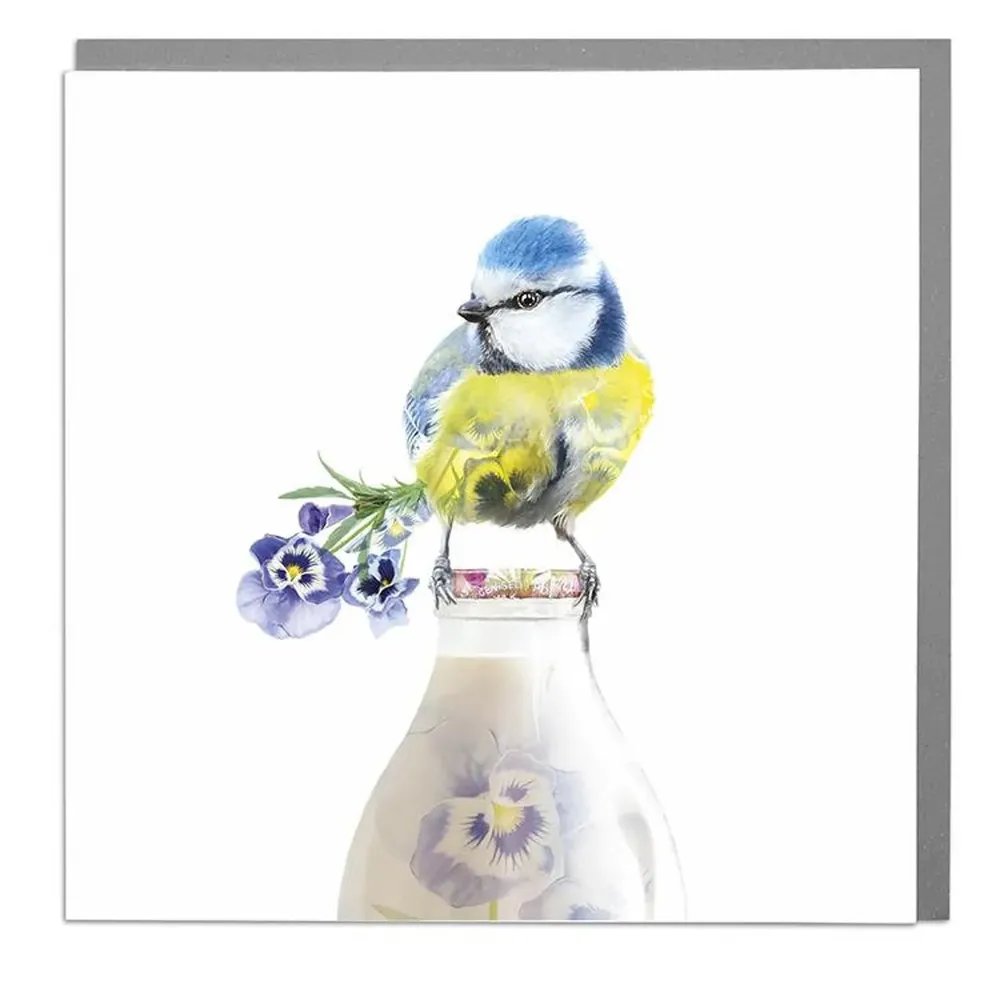 Blue Tit On Bottle, Art Print