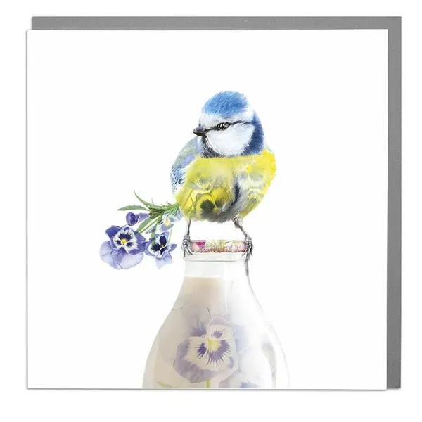 Blue Tit On Bottle, Art Print