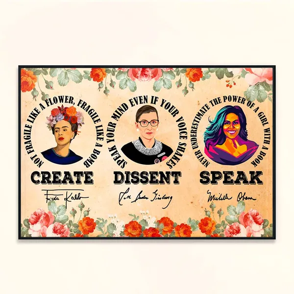 Speak Dissent, Vintage Feminist Poster Print