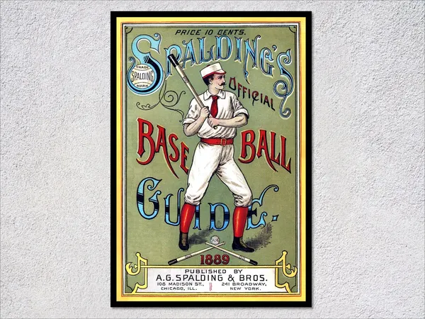 Spaldings 1889 Vintage Baseball Guide Poster Print