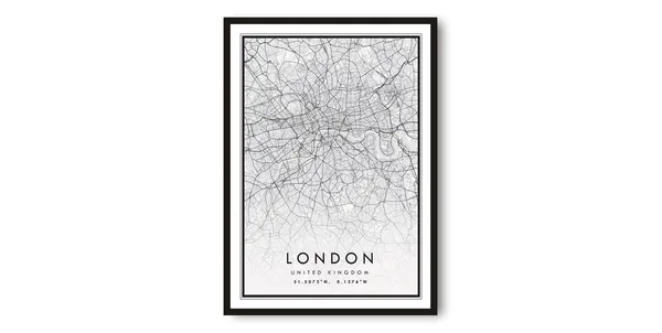 London Map Art Print, United Kingdom Travel Poster