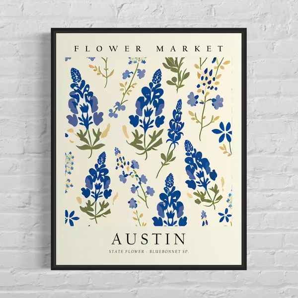 Austin Texas Wild Flower Market Art Print