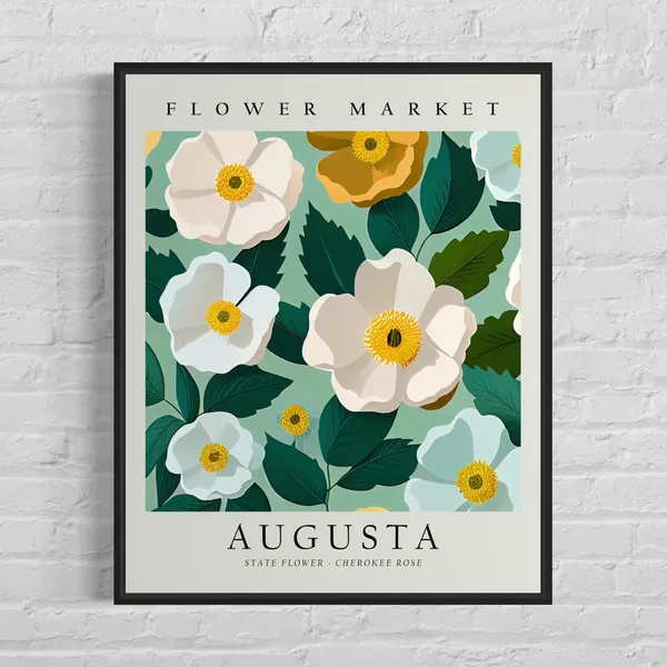 Augusta Georgia Wild Flower Market Art Print