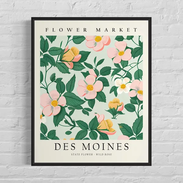 Des Moines Iowa Wild Flower Market Art Print