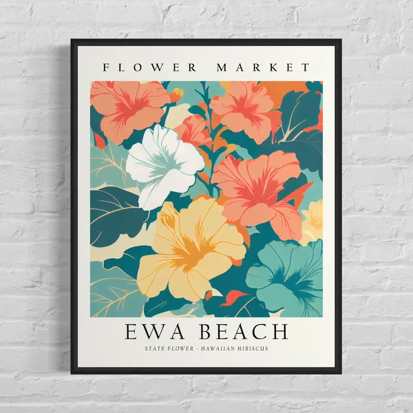 Ewa Beach Hawaii Flower Market Art Print