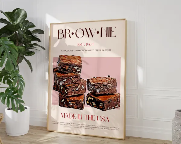 Brownie Poster, Mid-Century Kitchen Art Print
