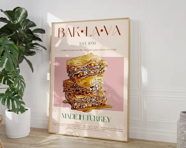 Baklava Mid-Century Exhibition Poster Art Print