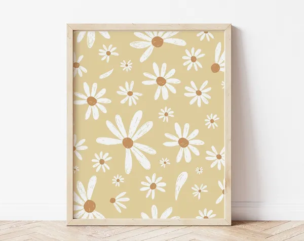 Spring Flowers Poster, Boho Easter Decor