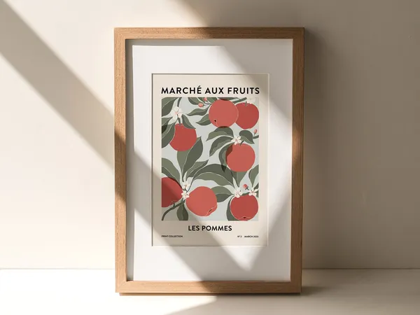 Apples Print, Abstract Botanical Kitchen Art Print