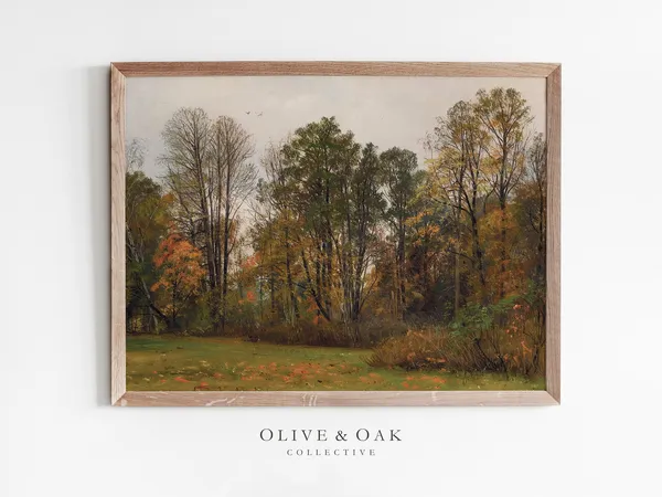 Vintage Fall Landscape - Autumn Art